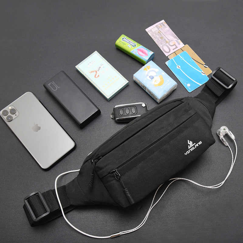 Nylon drop leg waist pack for outdoors, featuring adjustable utility straps and multiple zippered compartments