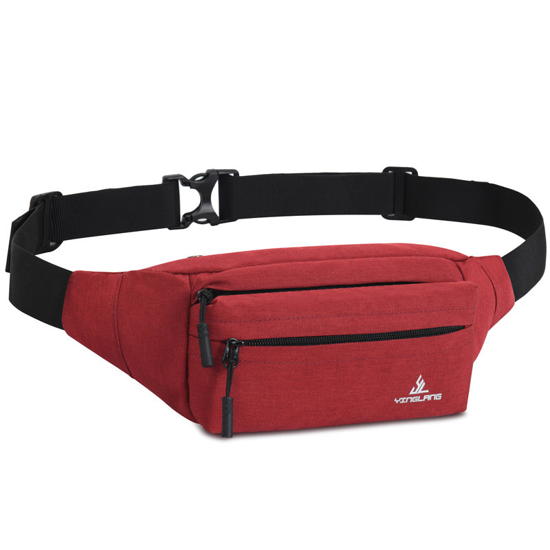 Nylon drop leg waist pack for outdoors, featuring adjustable utility straps and multiple zippered compartments — view 4