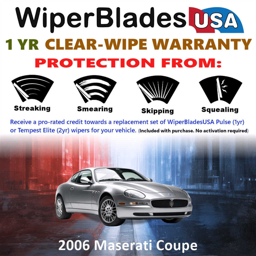2006 Maserati Coupe Wiper Blades Set w/1yr Warranty (Set of 2) Pulse Beam Wipers-1