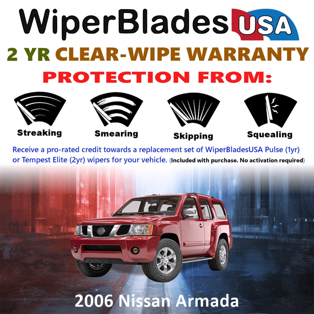 2006 Nissan Armada Wiper Blades w/2yr Wear Warranty (Set of 3) w/Rear Wipers-1