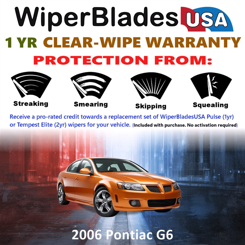 2006 Pontiac G6 Wiper Blades Set w/1yr Warranty (Set of 2) Pulse Beam Wipers-1