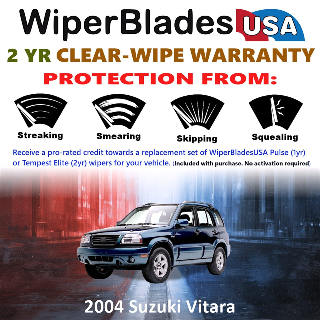 2004 Suzuki Vitara Wiper Blades w/2yr Wear Warranty (Set of 3) w/Rear Wipers-1
