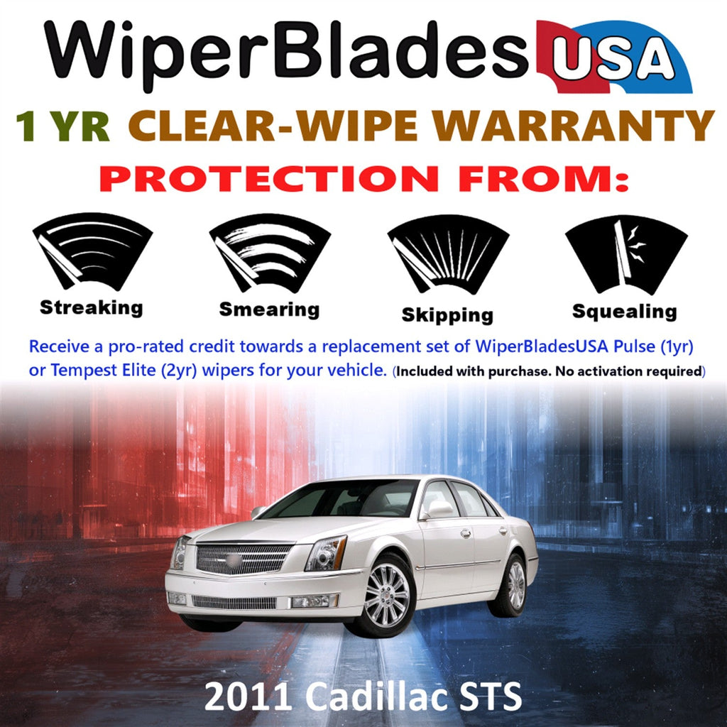 2011 Cadillac STS Wiper Blades Set w/1yr Warranty (Set of 2) Pulse Beam Wipers-1
