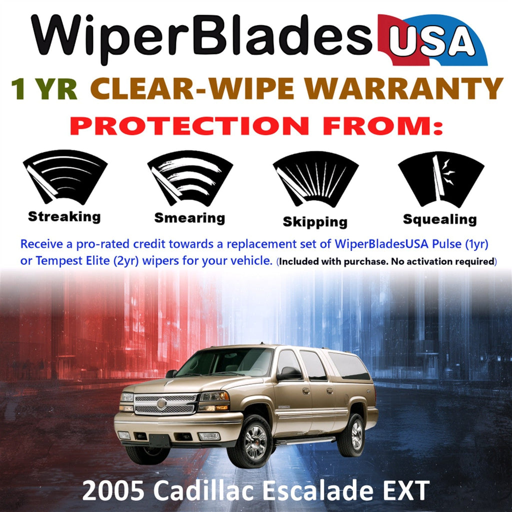 2005 Cadillac Escalade EXT Wiper Blades w/1yr Wear Warranty (Set of 2) Wipers-1