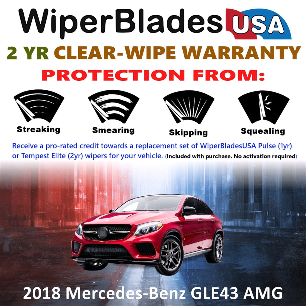2018 Mercedes-Benz GLE43 AMG Wiper Blades w/2yr Warranty (Set of 3) w/Rear Wipers-1