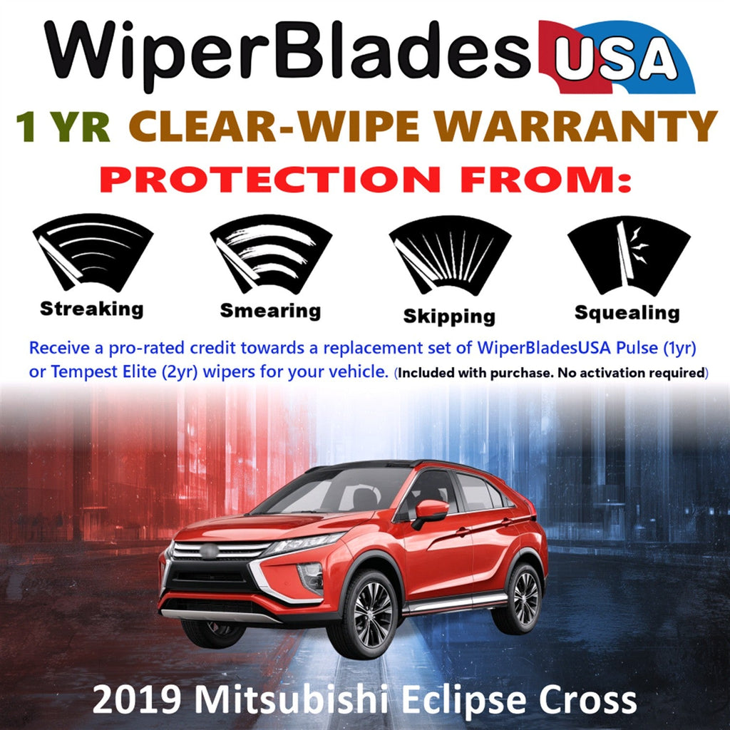 2019 Mitsubishi Eclipse Cross Wiper Blades w/1yr Wear Warranty (Set of 2) Wipers-1