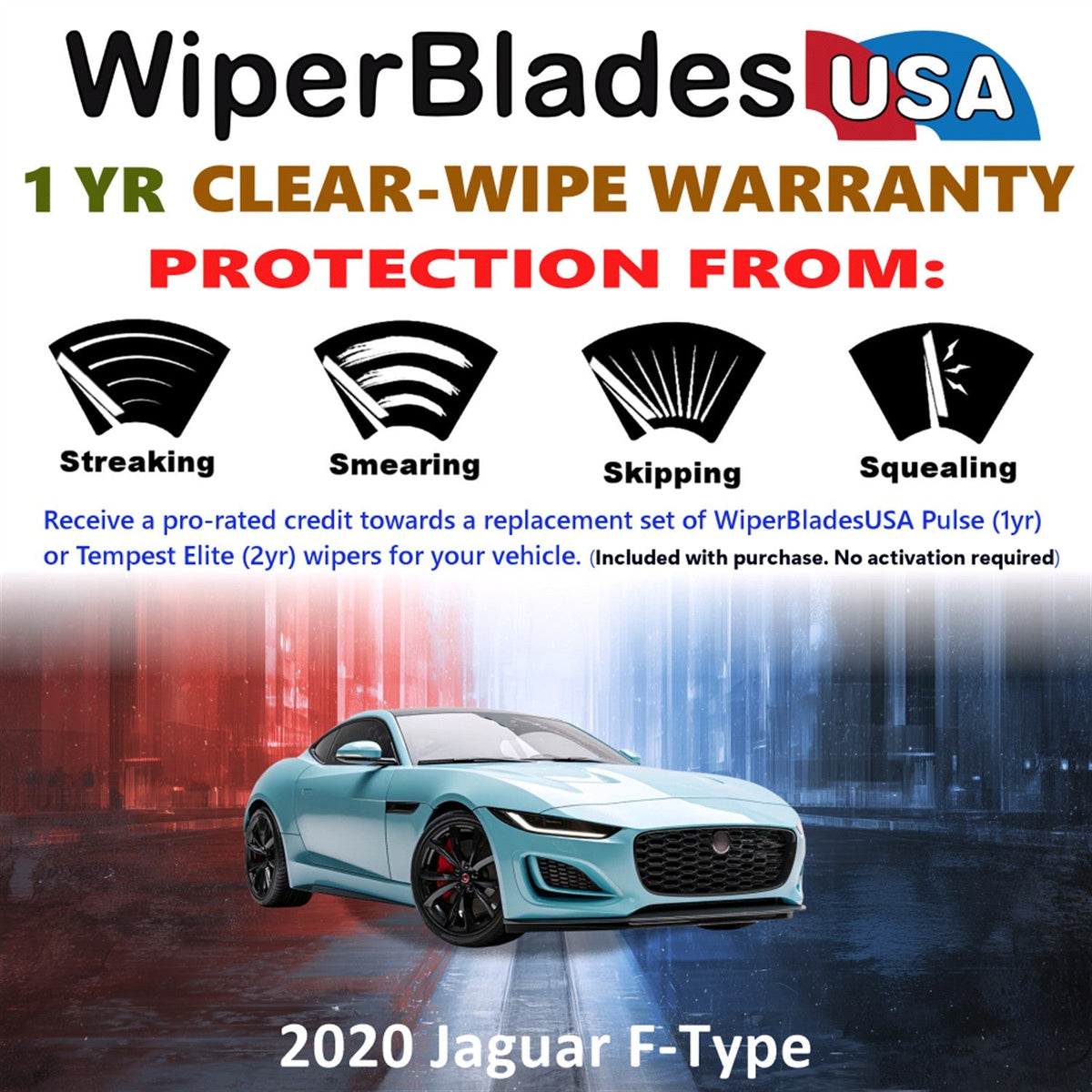 2020 Jaguar F-Type Wiper Blades Set w/1yr Warranty (Set of 2) Pulse Beam Wipers-1