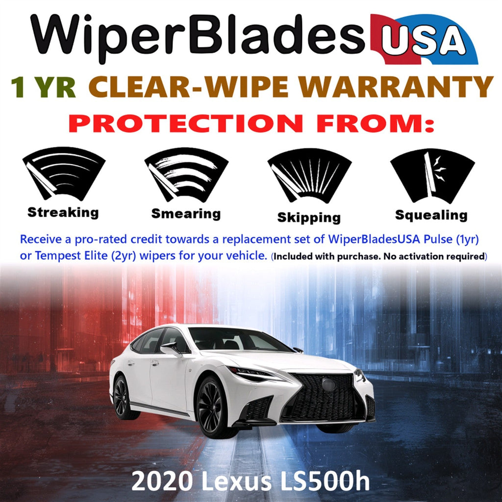 2020 Lexus LS500h Wiper Blades Set w/1yr Warranty (Set of 2) Pulse Beam Wipers-1