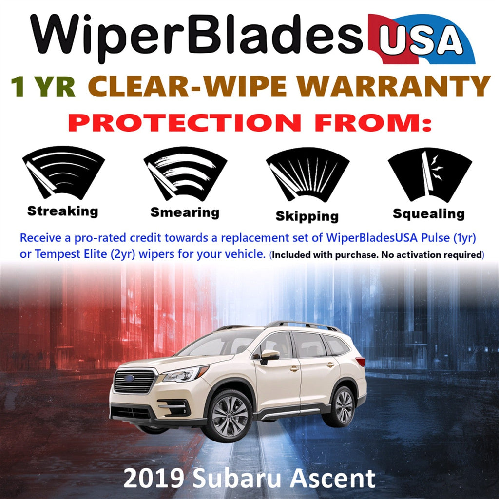 2019 Subaru Ascent Wiper Blades Set w/1yr Warranty (Set of 2) Pulse Beam Wipers-1