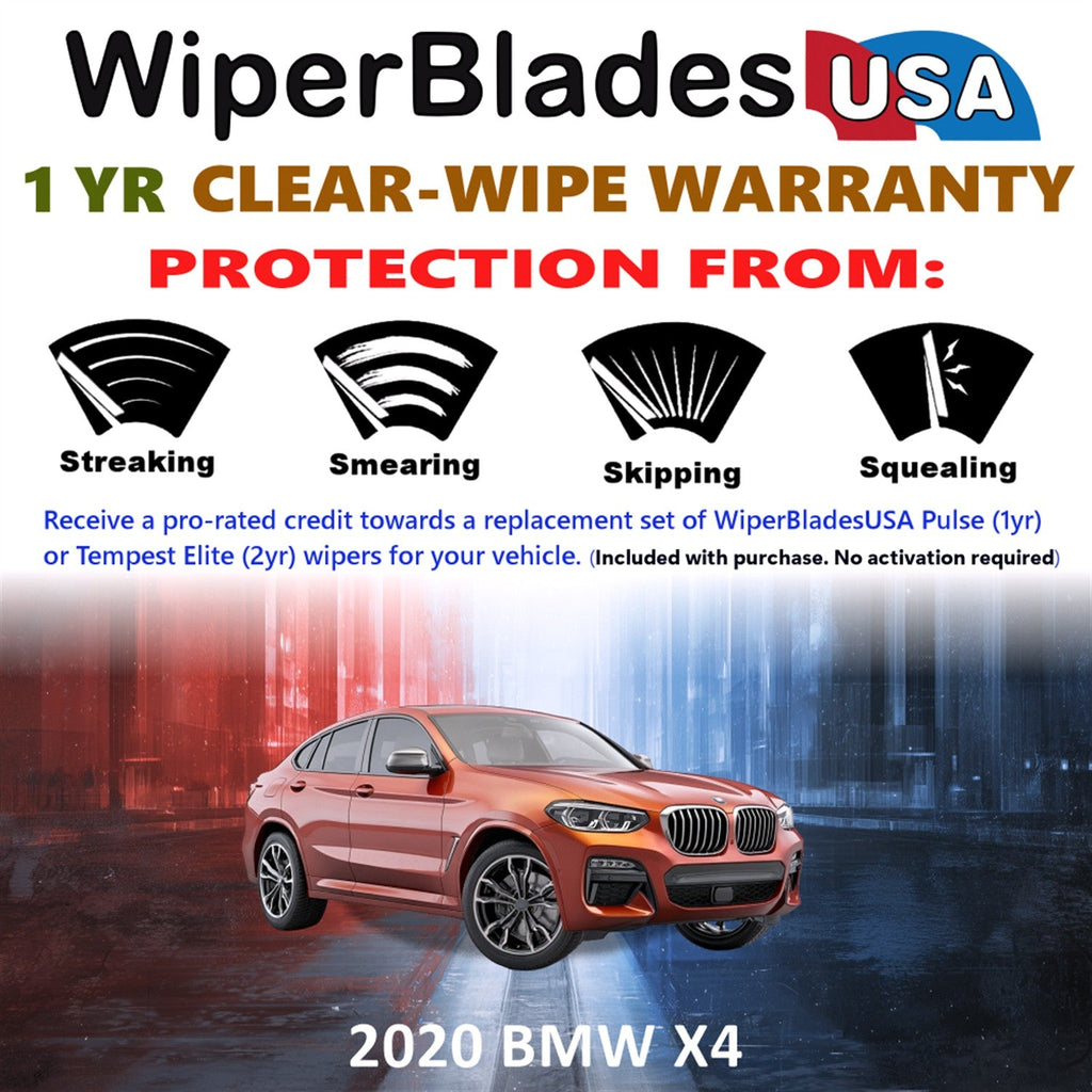 2020 BMW X4 Wiper Blades Set w/1yr Wear Warranty (Set of 2) Pulse Beam Wipers-1