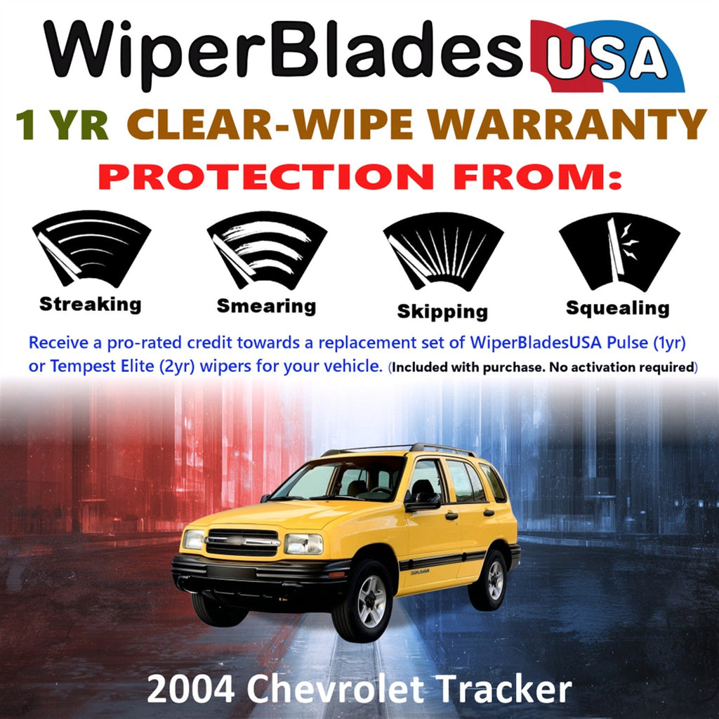 2004 Chevrolet Tracker Wiper Blades w/1yr Wear Warranty (Set of 3) w/Rear Wipers-1