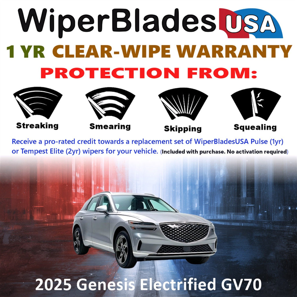 2025 Genesis Electrified GV70 Wiper Blades w/1yr Wear Warranty (Set of 2) Wipers-1