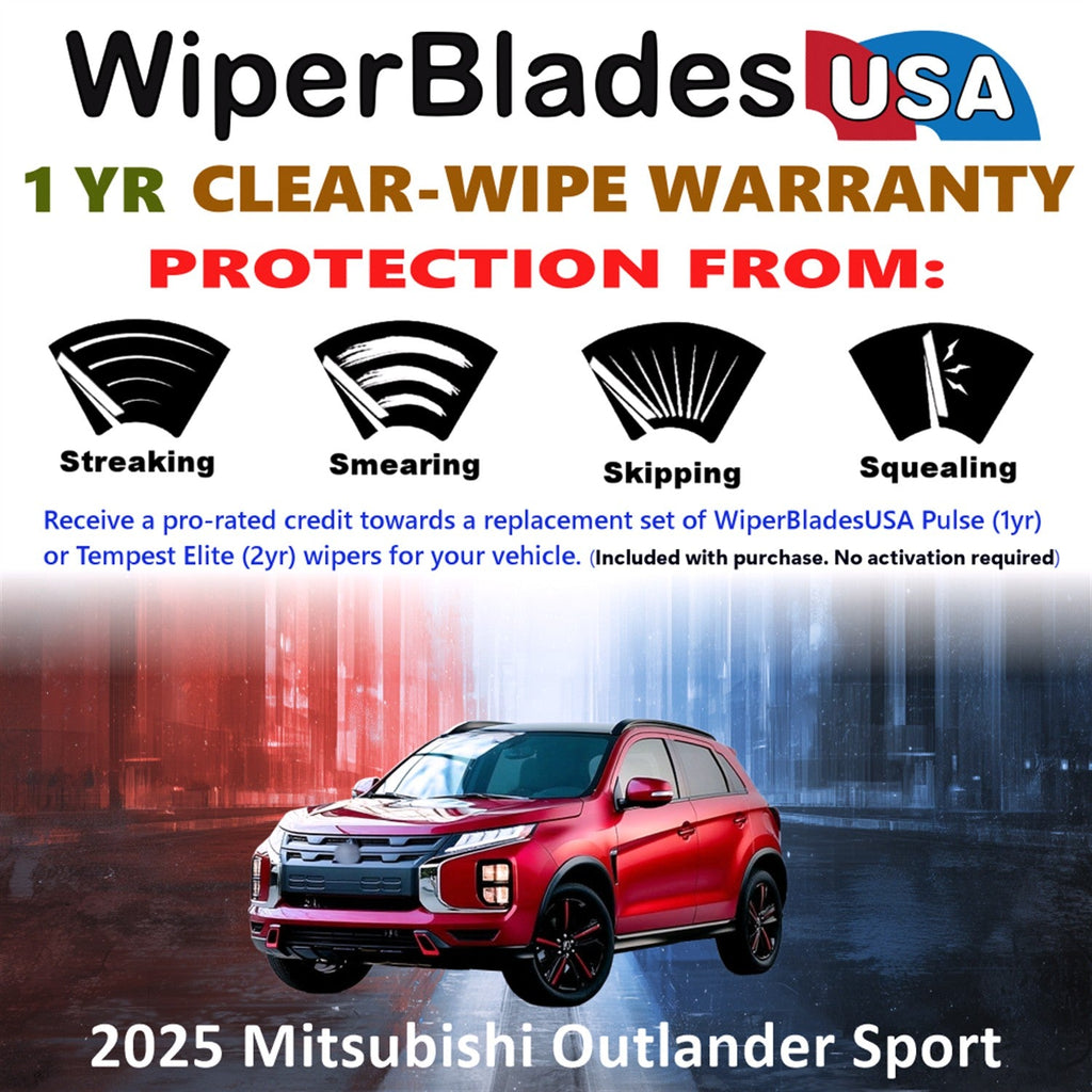 2025 Mitsubishi Outlander Sport Wiper Blades w/1yr Warranty (Set of 2) Wipers-1