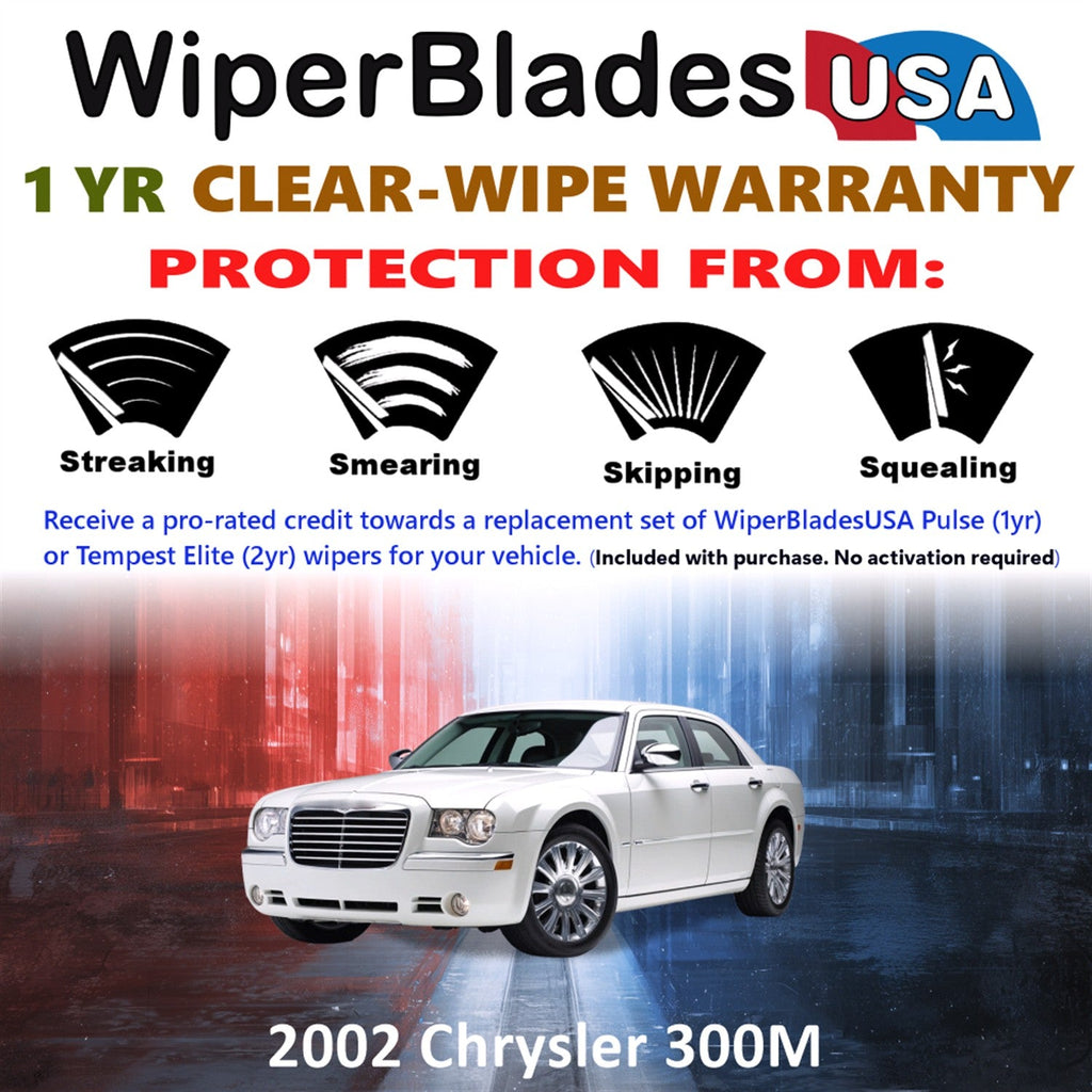 2002 Chrysler 300M Wiper Blades Set w/1yr Warranty (Set of 2) Pulse Beam Wipers-1