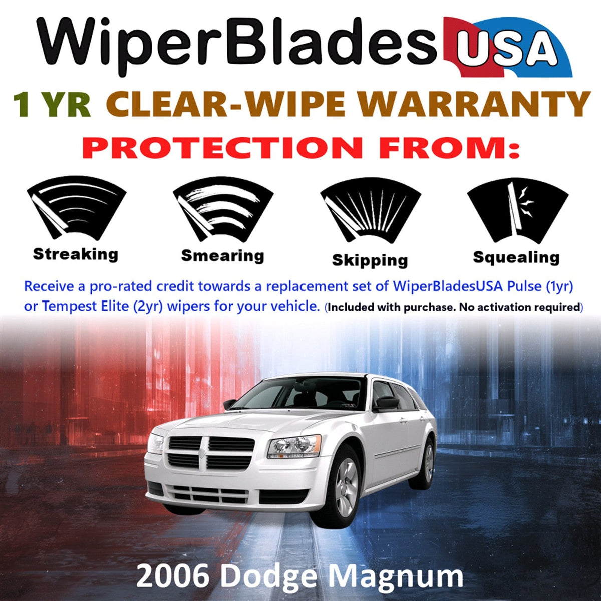 2006 Dodge Magnum Wiper Blades Set w/1yr Warranty (Set of 2) Pulse Beam Wipers-1