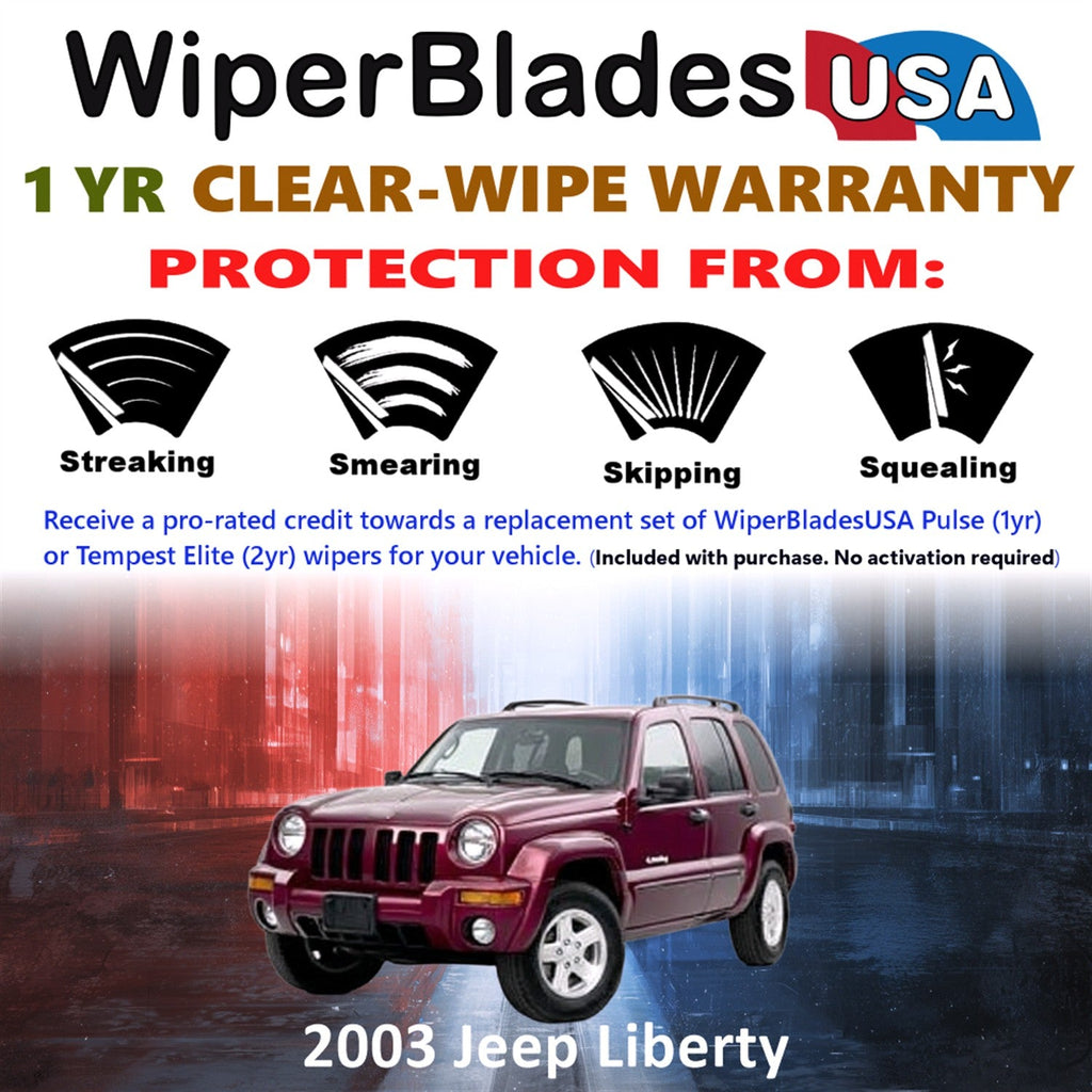 2003 Jeep Liberty Wiper Blades Set w/1yr Warranty (Set of 2) Pulse Beam Wipers-1