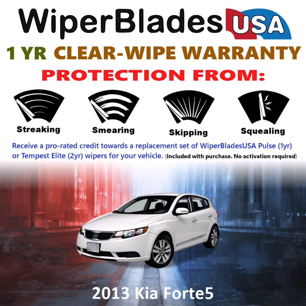 2013 Kia Forte5 Wiper Blades Set w/1yr Warranty (Set of 2) Pulse Beam Wipers-1