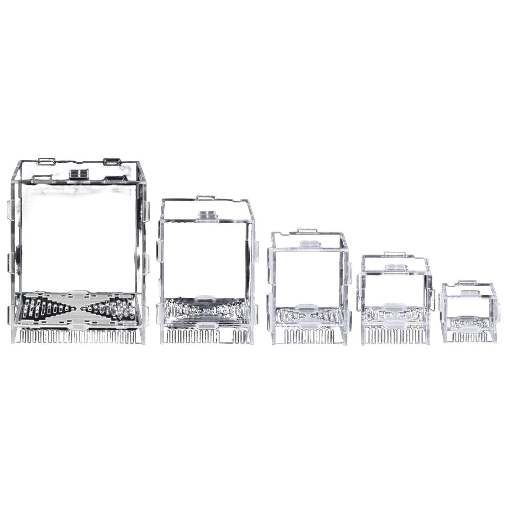 Clear acrylic aquarium water pump guard with bottom mesh base and rounded corners — view 2