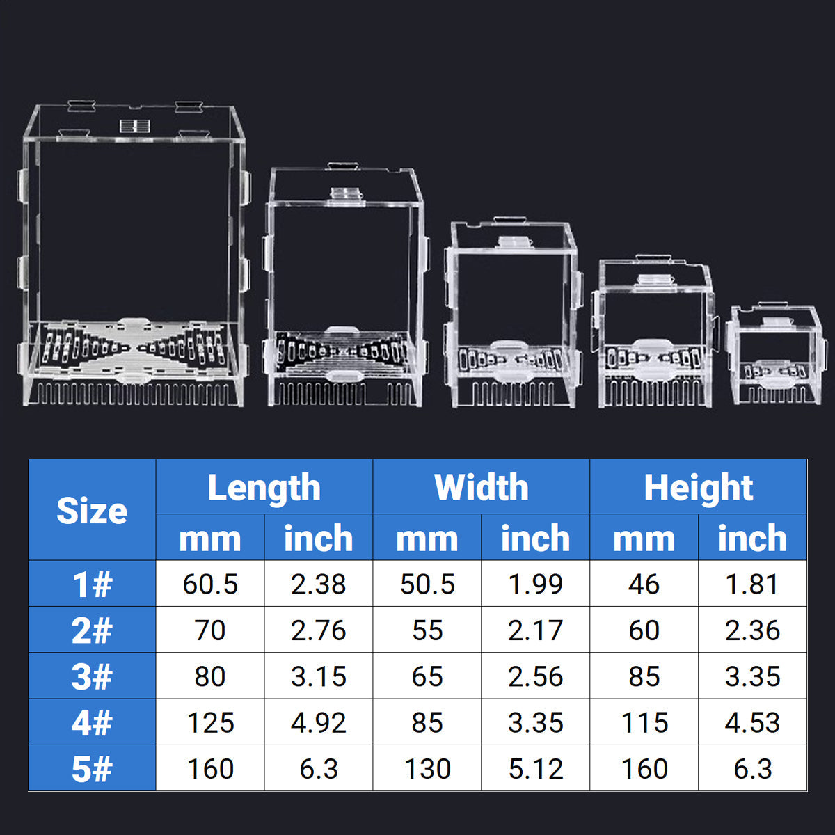 Clear acrylic aquarium water pump guard with bottom mesh base and rounded corners — view 3