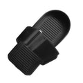 Black water-resistant ABS rowing machine pedals featuring an ergonomic and universal fit design