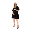Waterfall Tie Waist A-Line Maternity/Nursing Wrap Dress-5