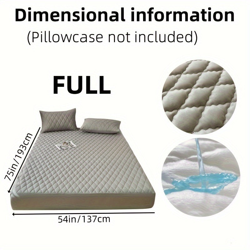 White waterproof mattress protector with soft polyester surface and fitted sheet edges on a bed — view 3