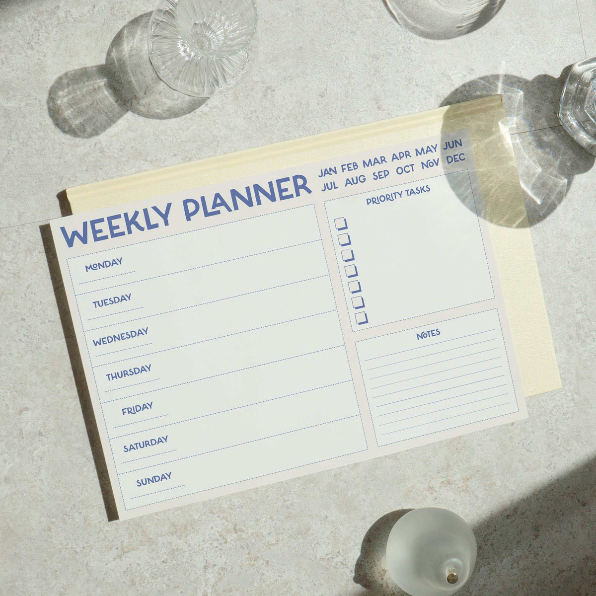 A4 Weekly Planner Pad | Modern Desk Organiser | Stylish Minimal Daily To Do List Desk Pad-2