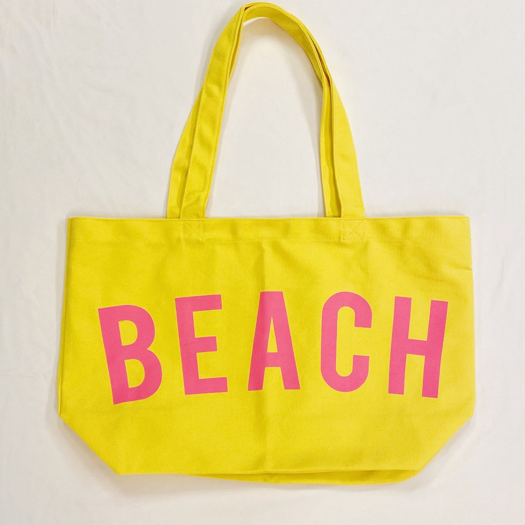 Well made beach canvas tote bag in bold color contrast with sturdy over the shoulder straps. — view 4