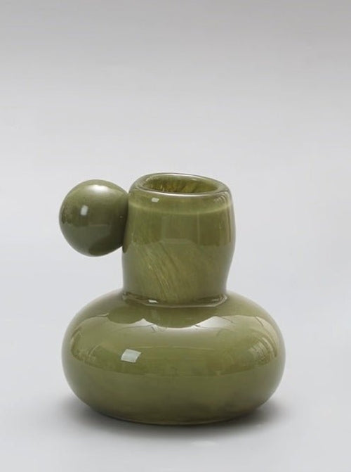 Bonbon mini pastel glazed decorative jar and bud vase with a rounded silhouette — view 5