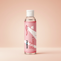 SatinGel peach flavored water-based personal lubricant bottle showcasing plant-based natural ingredients