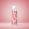 Strawberry flavored water-based personal lubricant gel bottle for couples intimacy and solo pleasure