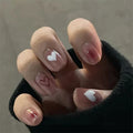 White Small Flower Acrylic Press-On Nails-5
