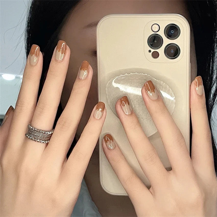 White Small Flower Acrylic Press-On Nails-8