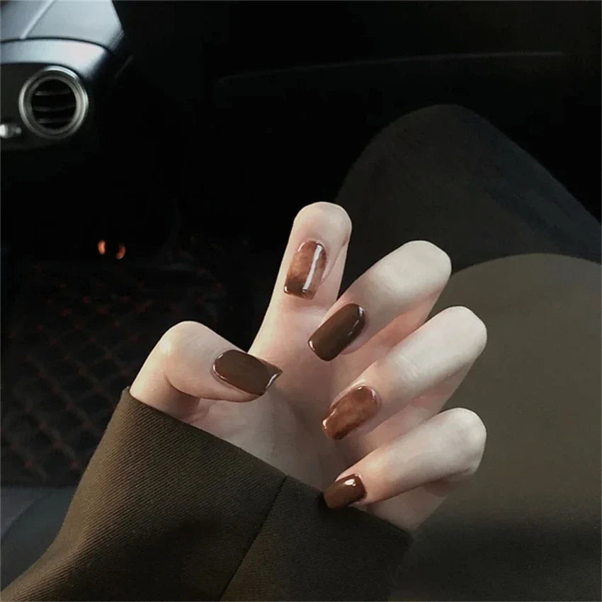 White Small Flower Acrylic Press-On Nails-13
