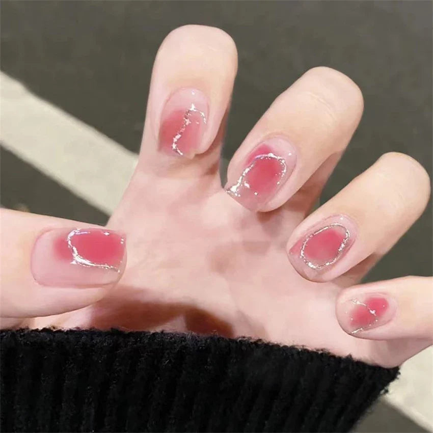 White Small Flower Acrylic Press-On Nails-21