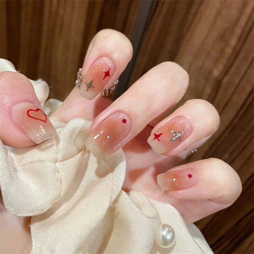 White Small Flower Acrylic Press-On Nails-23