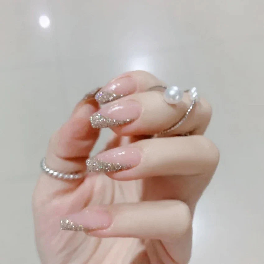 White Small Flower Acrylic Press-On Nails-28