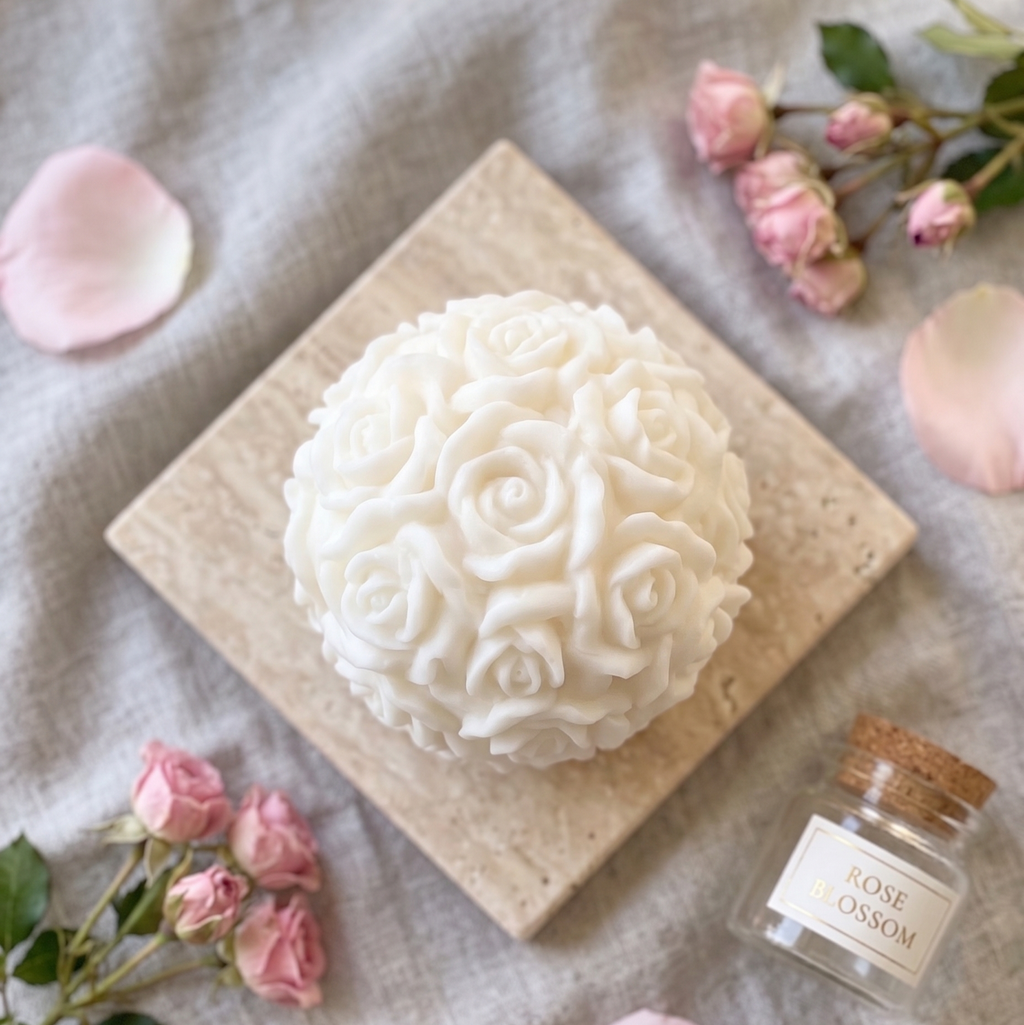 Rose Blossom Sculpture Candle-1