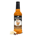 White chocolate mocha coffee syrup bottle with pure cane sugar label on a clean background