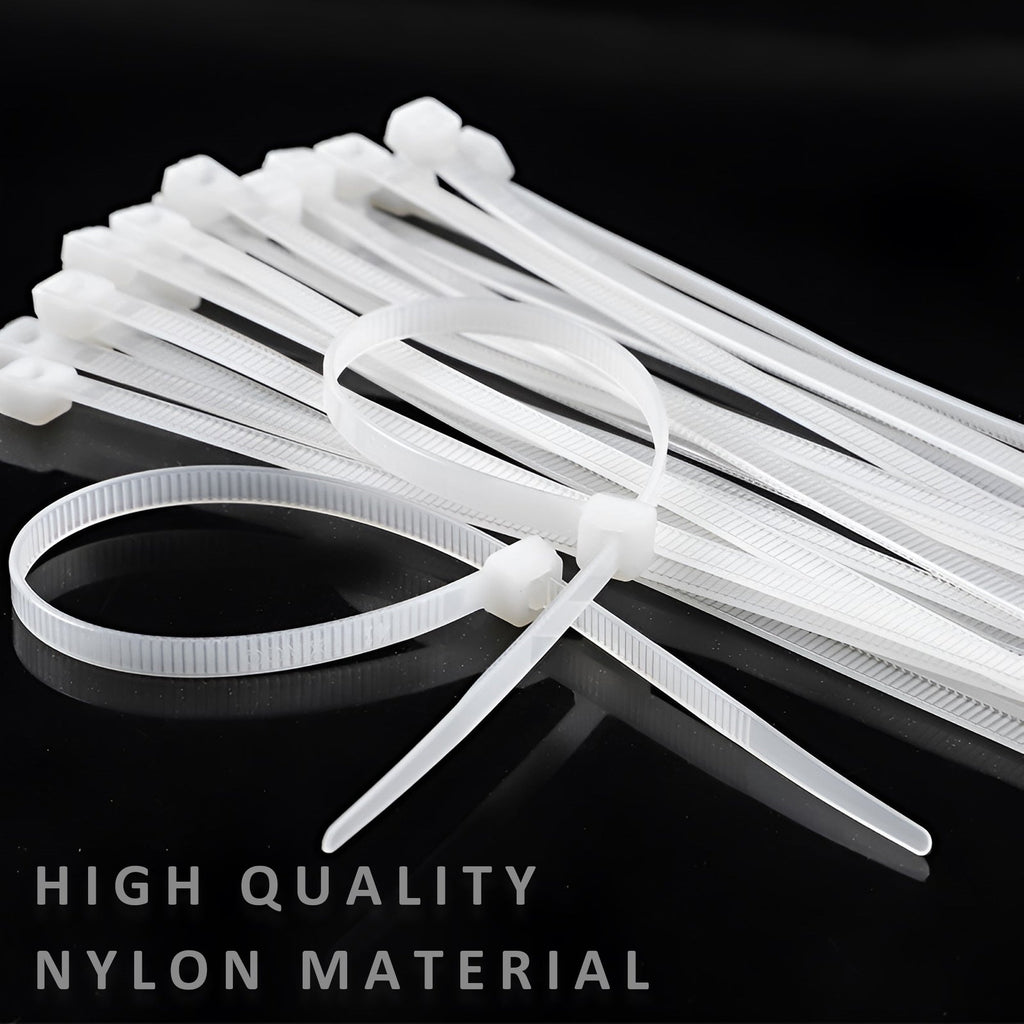 Pack of white nylon cable zip ties for secure and neat home wire management — view 2