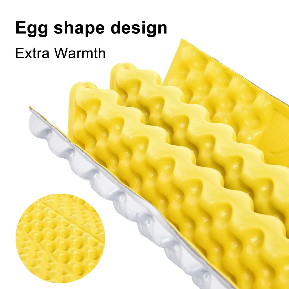 Yellow outdoor foldable camping mat made of waterproof XPE foam with a convenient carrying bag — view 3