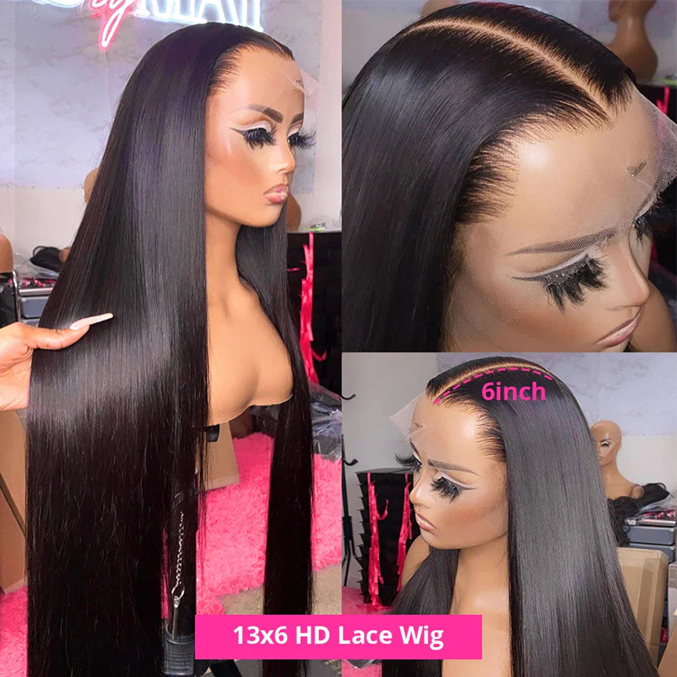 Wiggogo 30 inch straight HD lace frontal wig made of natural premium Remy Brazilian hair — view 2