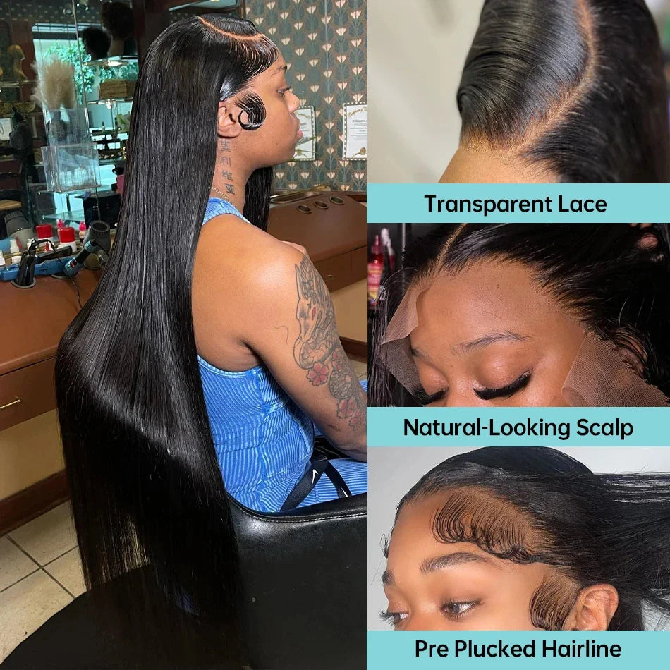 Wiggogo 30 inch straight HD lace frontal wig made of natural premium Remy Brazilian hair — view 3
