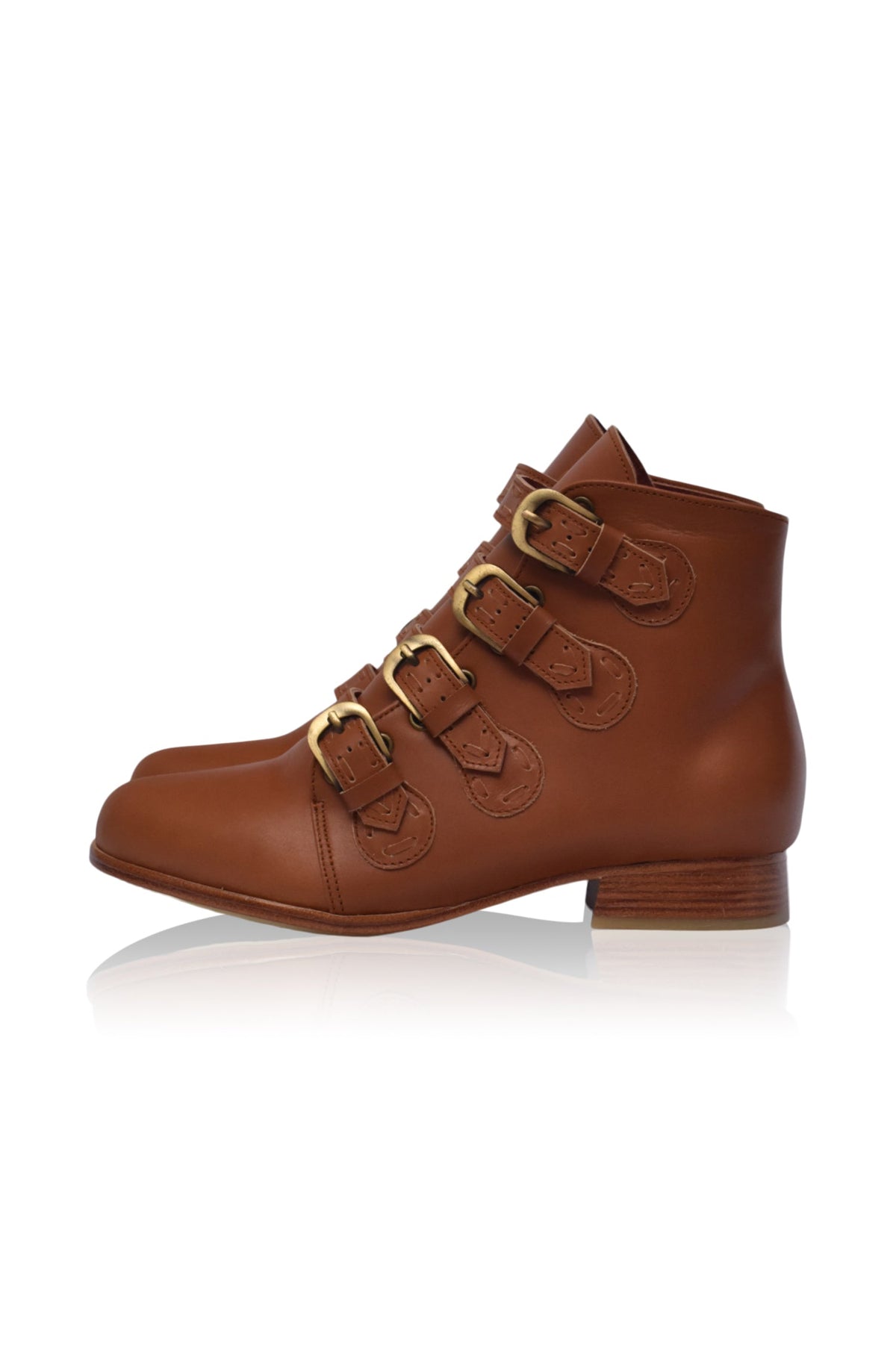 Wild Rose Leather Ankle Booties-5