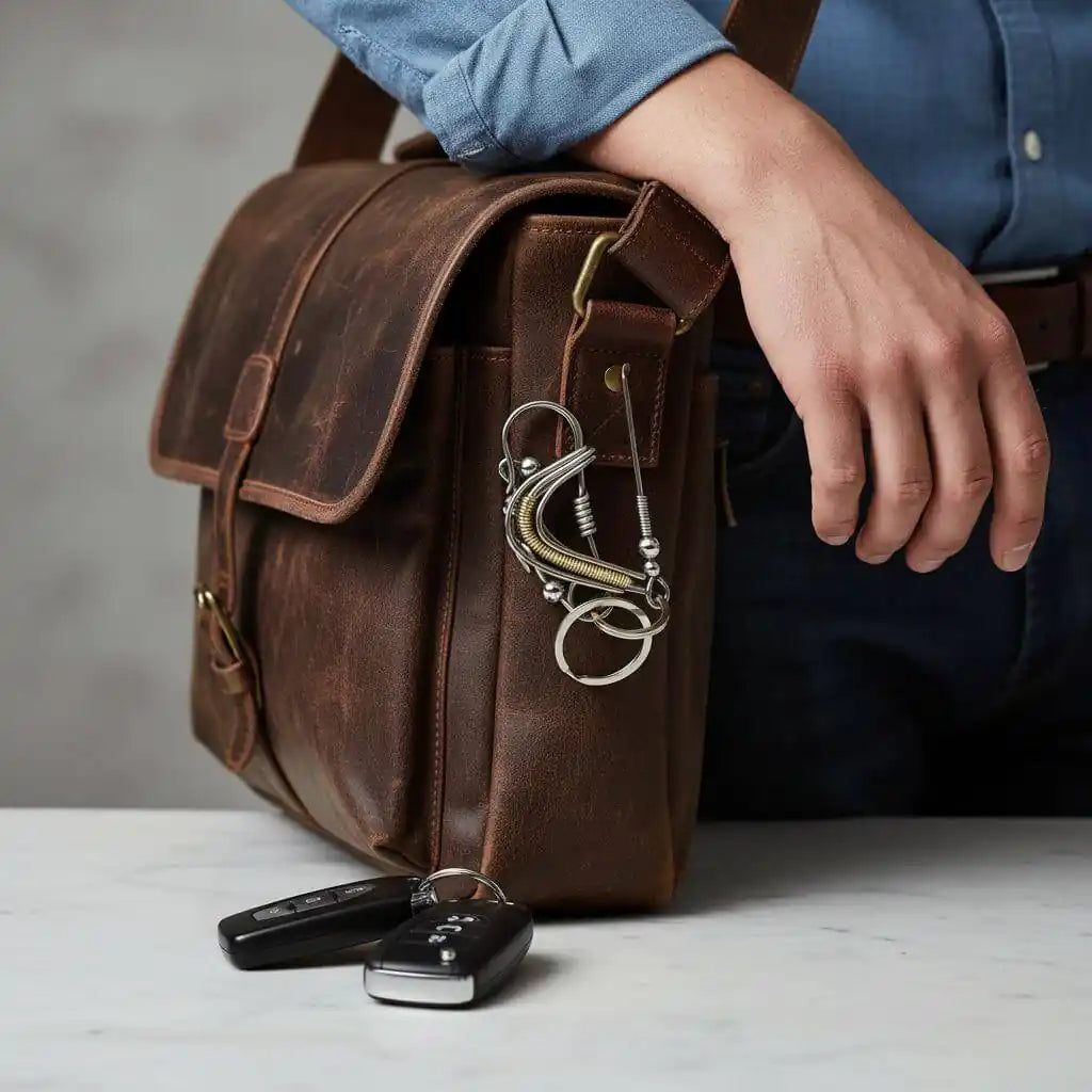 Wire Coiled Birdie Keychain For Him - Limited Edition-4