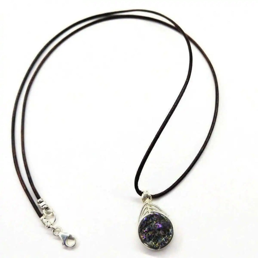 Wire Wrapped Rainbow Druzy Necklace-0