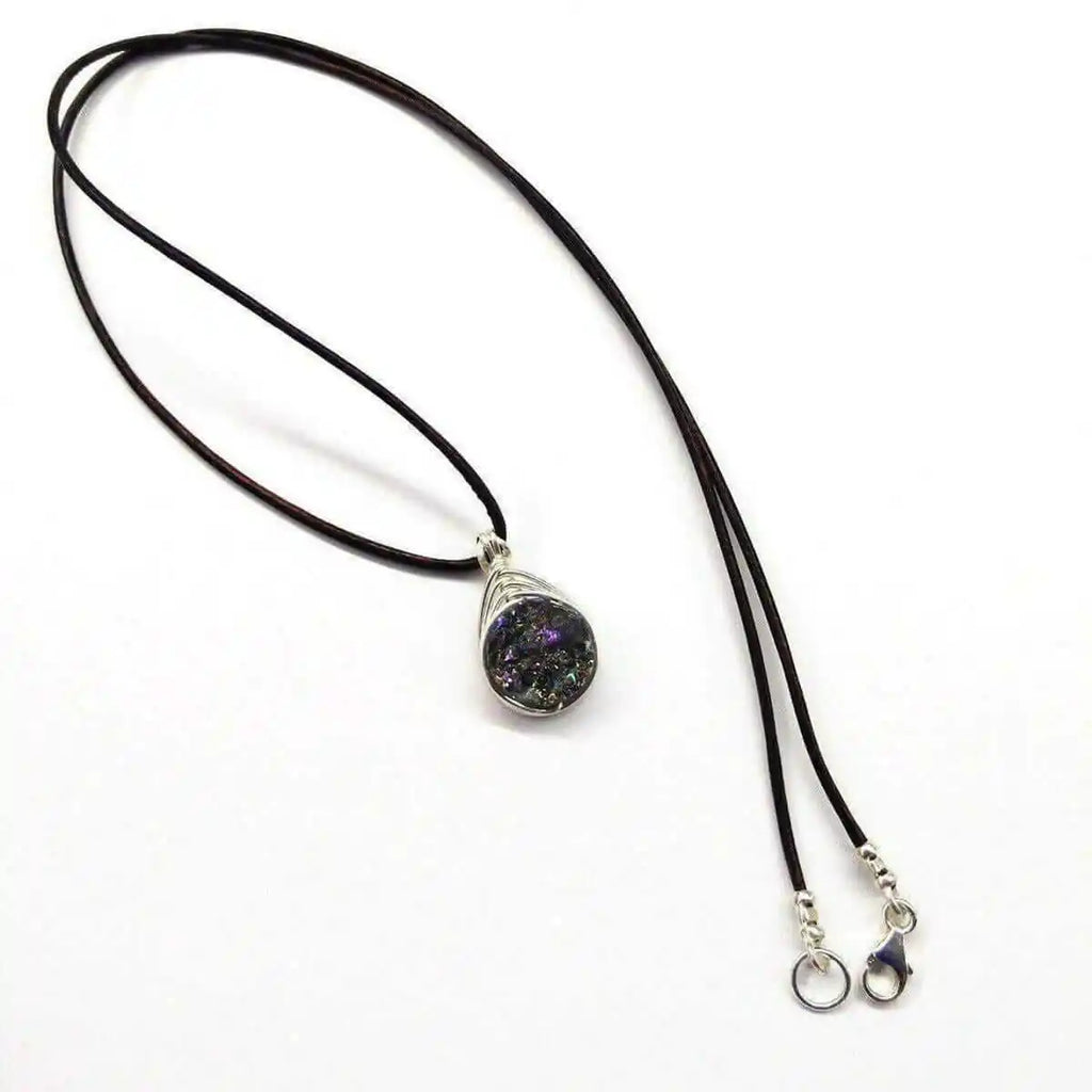 Wire Wrapped Rainbow Druzy Necklace-2