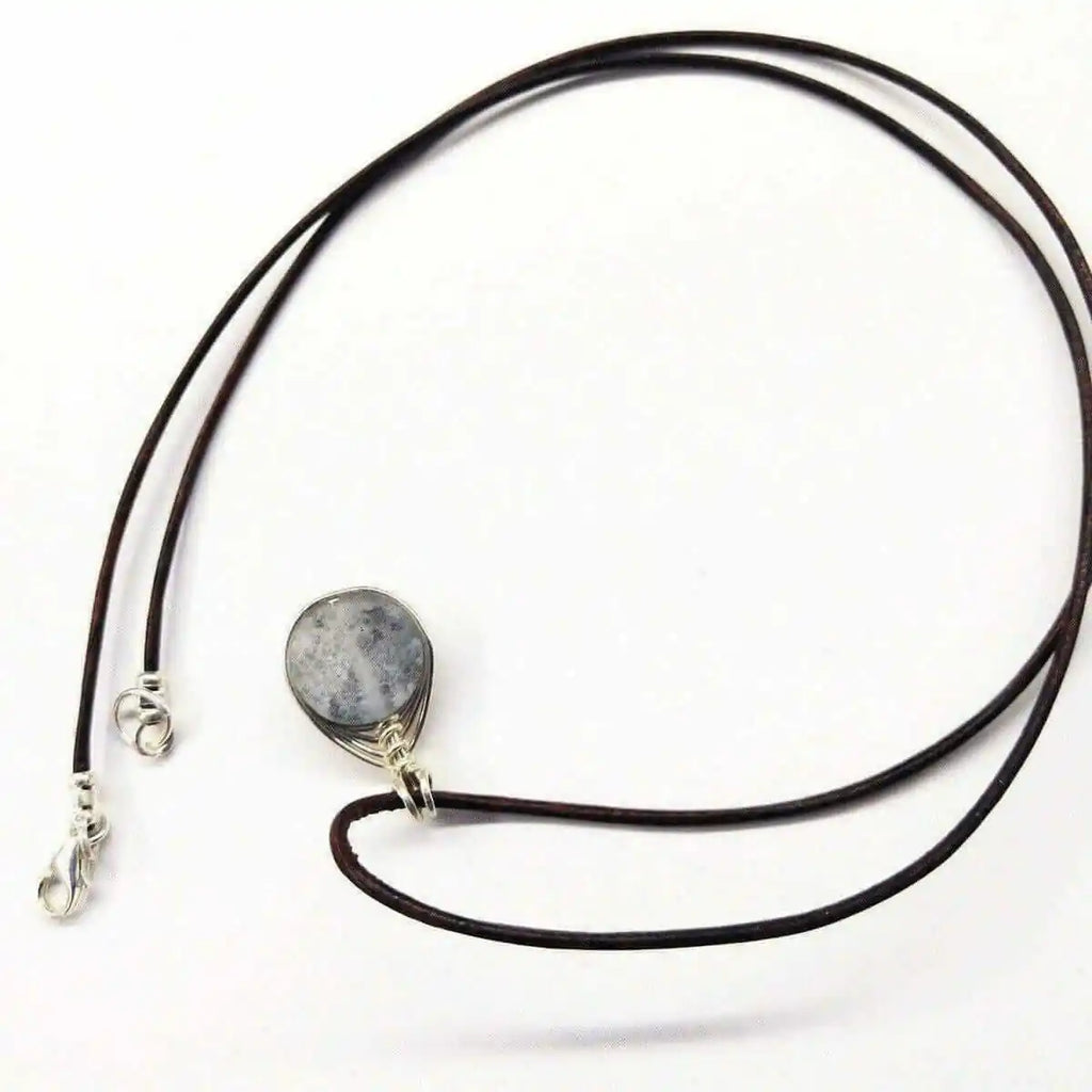 Wire Wrapped Rainbow Druzy Necklace-3