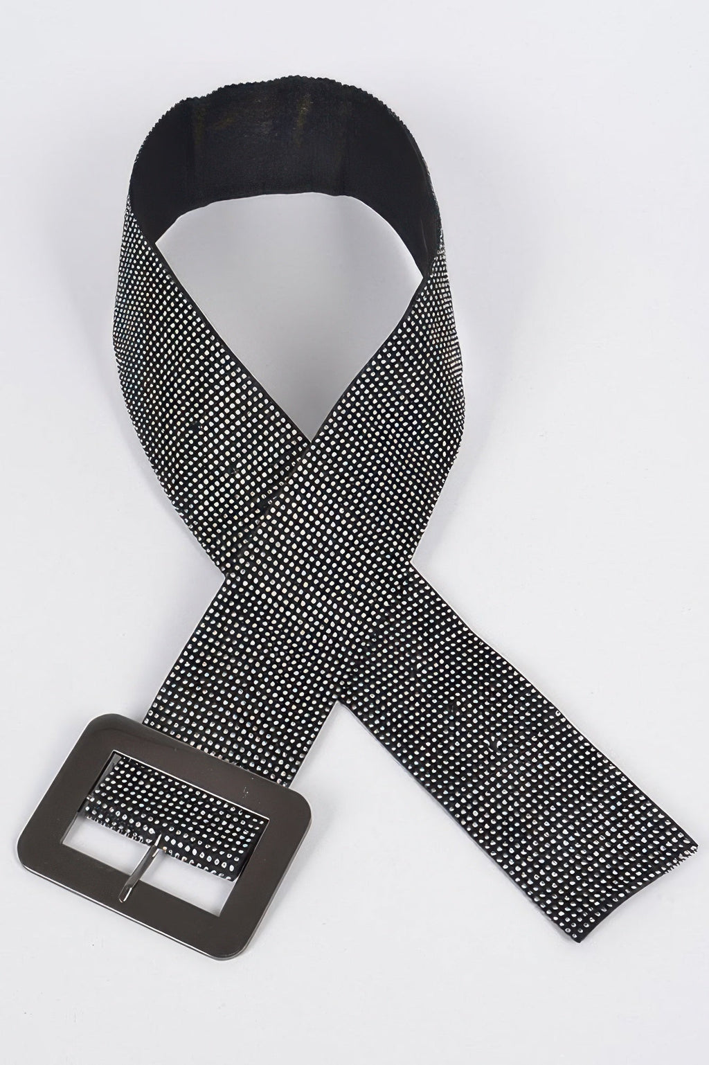 Women's flexible elastic belt featuring a modern square straw buckle and sophisticated contemporary design — view 5
