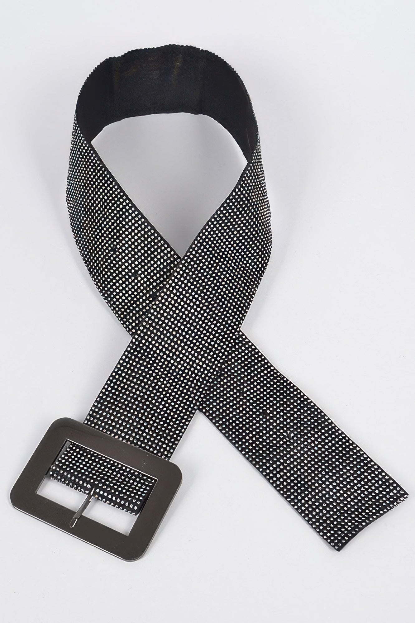 Women's flexible elastic belt featuring a modern square straw buckle and sophisticated contemporary design — view 5